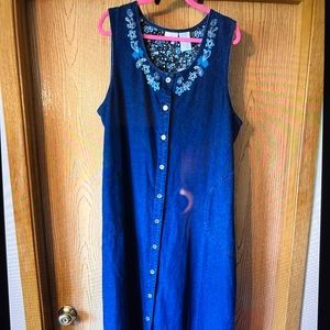 NEW! Women’s White Stag Denim Maxi Jumper/Dress Size XL Button Down NWT!